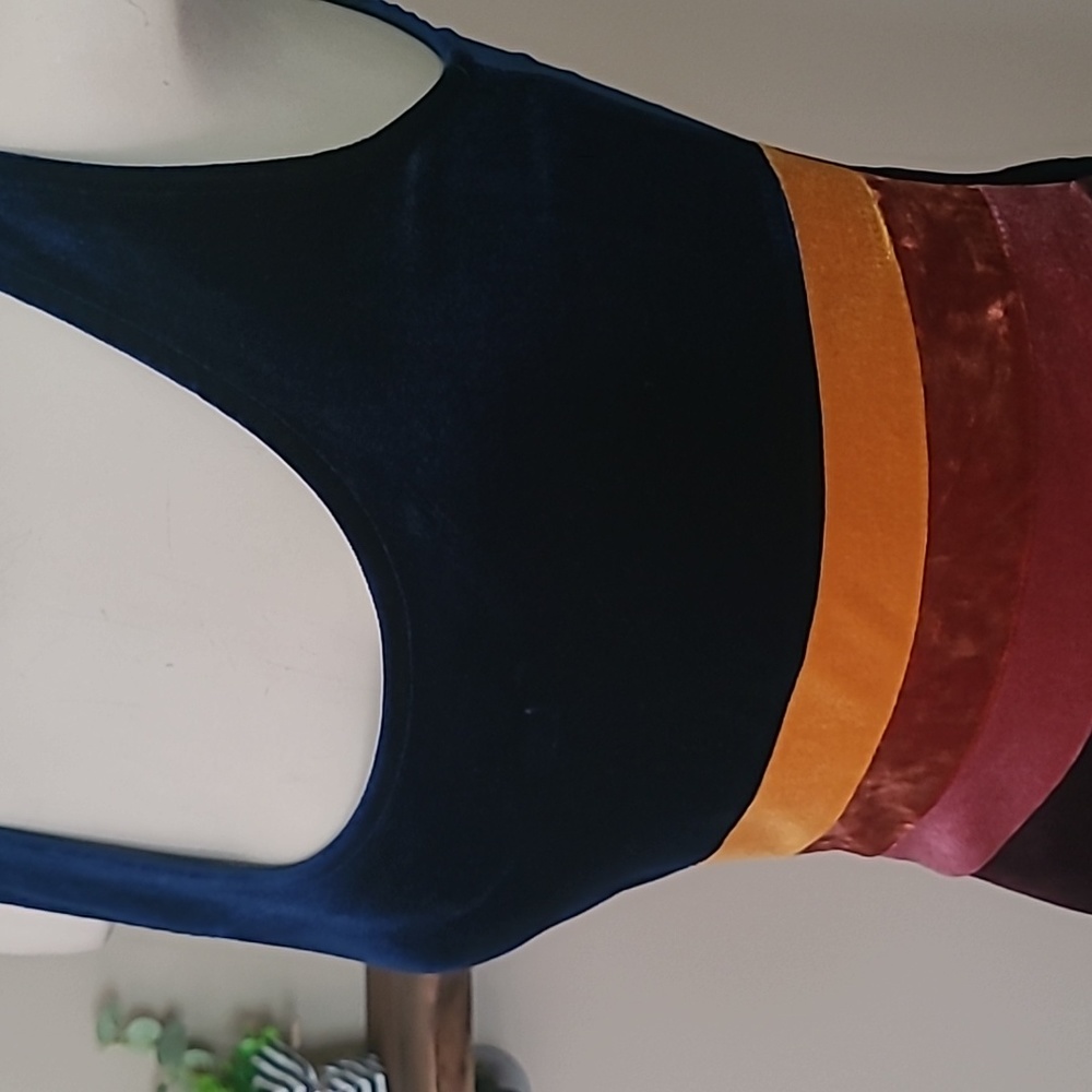 F21 Velvet Multicolored Bodysuit - Picture 5 of 8